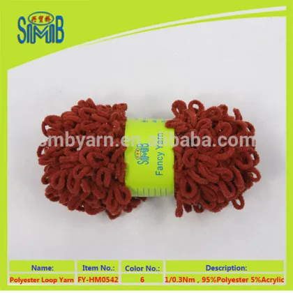 knitting loop fancy yarn new design polyester yarn made in china fluffy scarf yarn