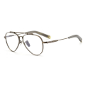 Titanium Designer Aviator Black Framed Glasses