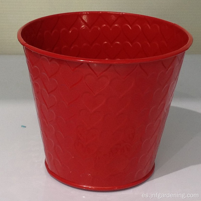 Cubo de hierro de almacenamiento de regalo rojo