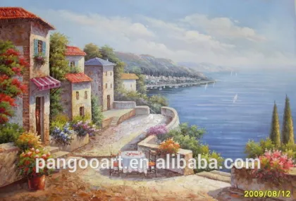 Mediterranean seascape oil painting