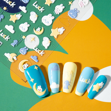 5D การ์ตูนนูน Cat Bear Decals เล็บ, สติ๊กเกอร์กันน้ำ