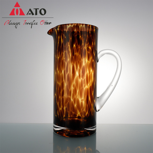 ATO Handmade Tiger Point Glass Pitcher With Handle