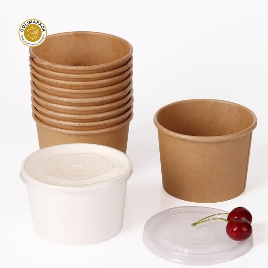 16oz Brown Paper Soup Cups with PP Lids, 26oz Paper Bowls and Lids: Perfect Containers for Your Dine-In and Take-Out Needs