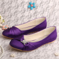 Purple Bridal Shoes Flats cerrado dedo del pie