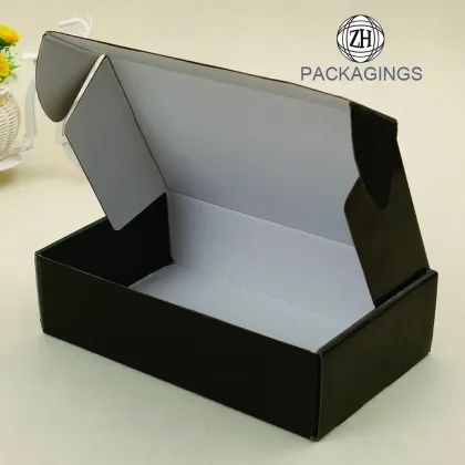 Black color glossy lamination bra mailing box