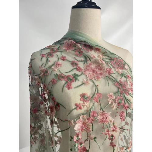 100% Polyester Mesh bestickter Stoffgewebe