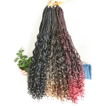 14/22Inch Boho Goddess Box Braids Crochet Hair Box Braid Crochet locs Bohemian Crochet Hair Extension