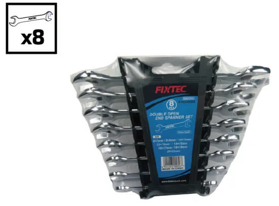 Fixtec 6-22mm Carbon Steel Double Open End Spanner Set