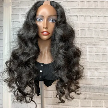 body wave u part human hair wig, easy to wear glueless u part wig