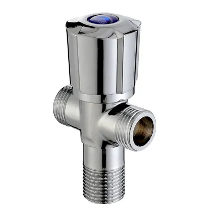 Copper Double Water Triangle Valve: 3 Way Cold and Hot Water Valve