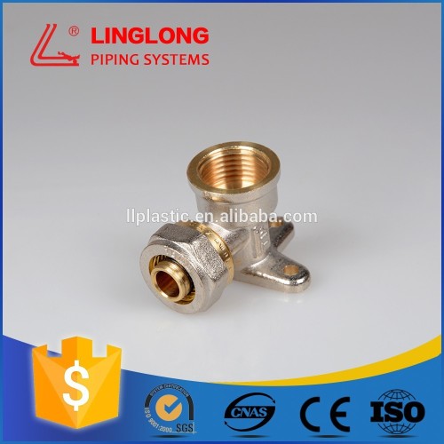 Wholesale brass female compression elbow with plate