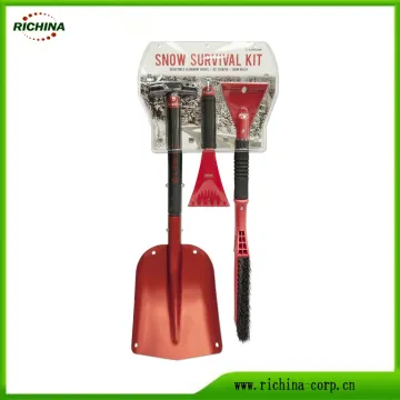 3-in-1 Snow Shovel Kit with Ice Scraper