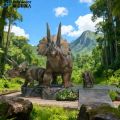 Kombinasi triceratops animatronik yang realistis untuk dijual