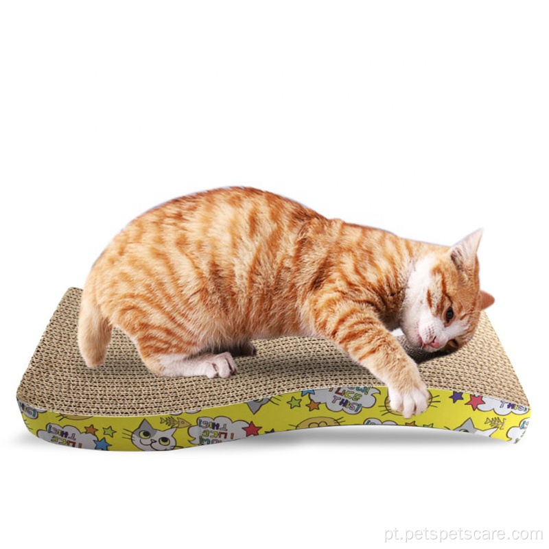 Arranhador de gato de papelão ondulado engraçado com catnip grátis