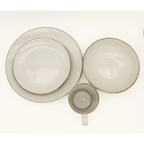 Hot sale outdoor metal new color stoneware sets