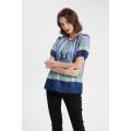 Lady redond round pescoço blusa de camisa de cetim