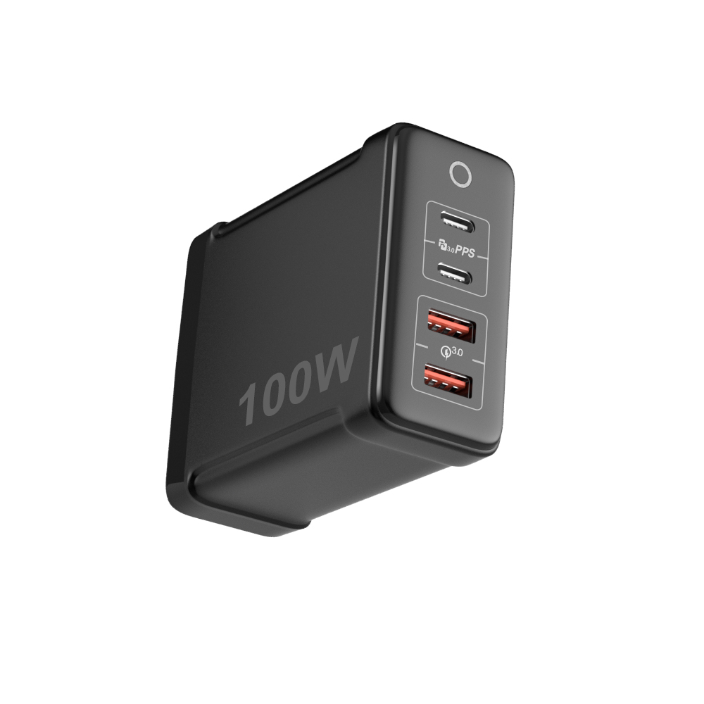 شاحن جدار GAN 100W مع أربعة منافذ 2A2C