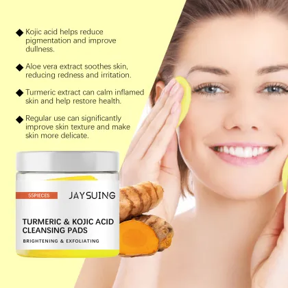 Customizable Kojic Acid Turmeric Facial Cleansing Pads for Oil Exfoliation