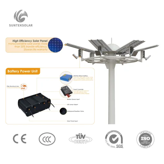 High Mast Solar LED Flood Lights for Football Stadiums - Customizable Sizes 15m to 45m