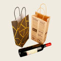 Niestandardowe logo Kraft Paper Gift Wine Bag