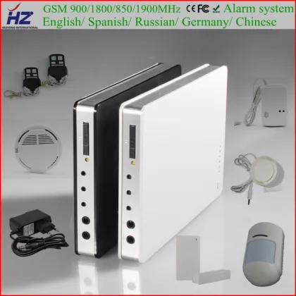 touch screen wireless gsm home alarm system with smoke sensor