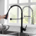 One Handle Black Widespread kitchen Spring Faucet