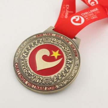 Copper Metal Medal With Soft Enamel