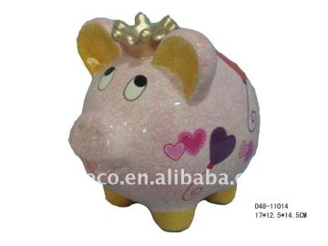 Decorative money bank porcelain pig