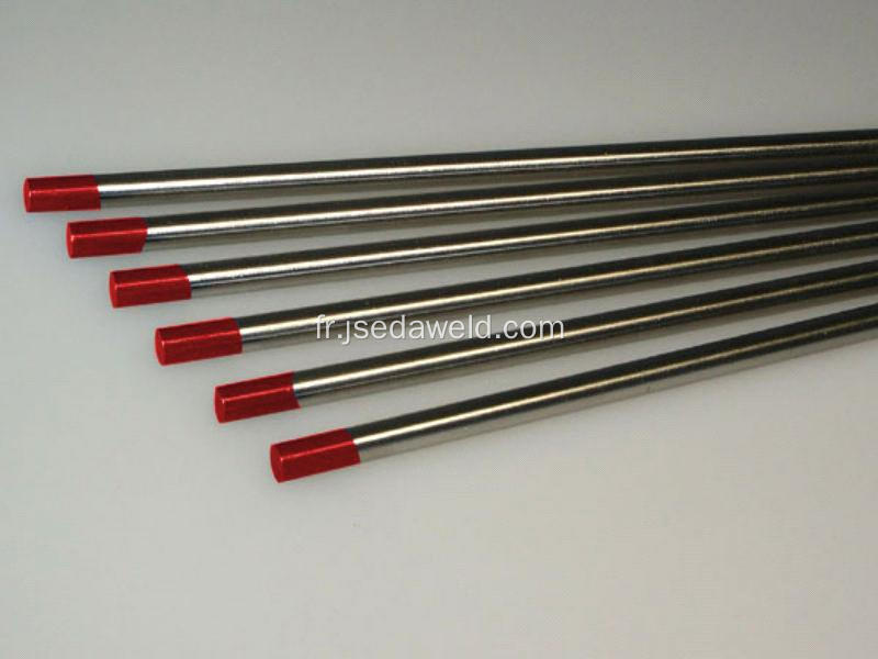 Electrode de tungstène rouge WT20 de 150 mm