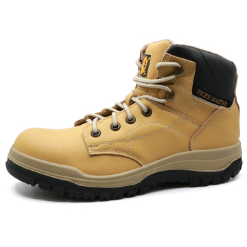 Puncture resistant steel toe safety boots for workers