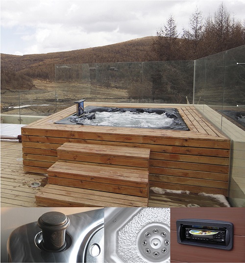 Outdoor hydro massage hot tub