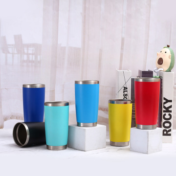 Dinding ganda yang dapat disesuaikan 20oz vakum tumbler stainless steel 304 cangkir kopi termal untuk perjalanan mobil