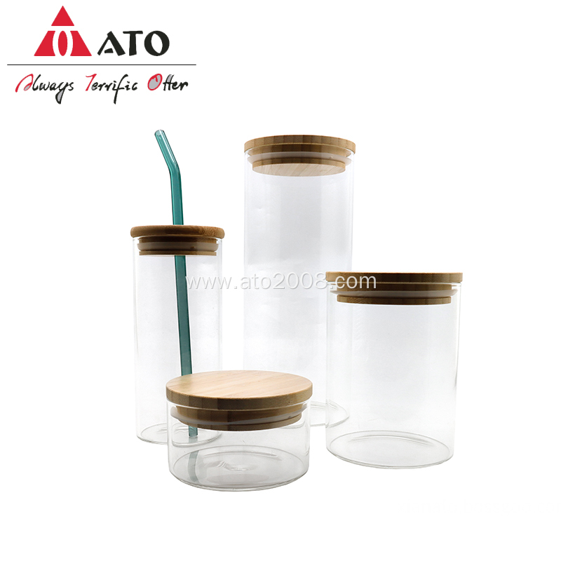 ATO Borosilicate water glass with lid Storage Glass