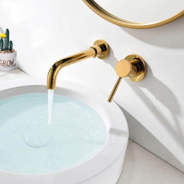 Gold Bathroom Basin Faucet: Single Hole Water Mixer Tap for Lavatory