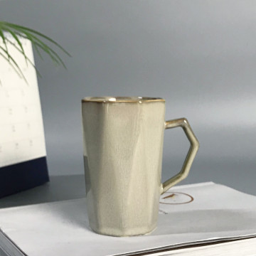 Ceramic Mug with Custom Gradient Color and Creative Handle for Personalized Logo