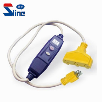USA Inline GFCI Power Extension Cord με βύσμα NEMA 5-15P και 5-15R θηλυκό υποδοχή-τριπλές καταστήματα