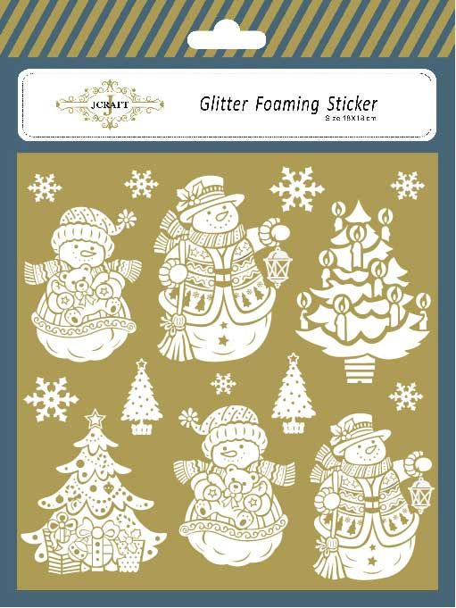 Christmas Snowman Glitter Foaming Sticker
