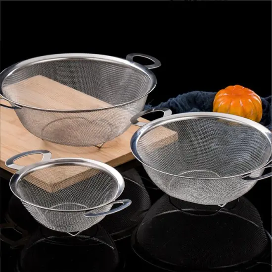 Stainless Steel Mesh Colander Sieve for Kitchen Food Drainage