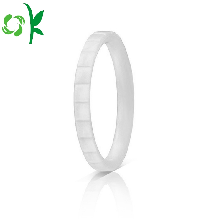 Fashion Ladder-shape Customized Logo Silicone Finger Rings