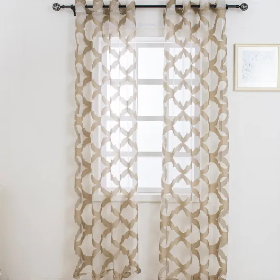 Romantic Nordic Style Jacquard Window Curtains: Fashionable European & American Design for Hotel and Living Room Décor