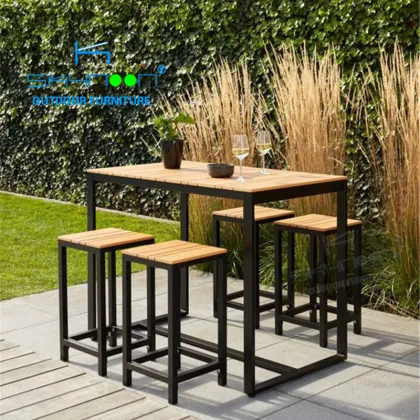 Modern Luxury Outdoor Bar Furniture - High-Quality Aluminum Patio Garden Bar Sets
