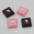 100 pièces coloré carré Cube chocolat bonbons en forme de résine Cabochon pour artisanat fait main décoration perles Slime