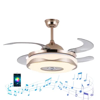 Luxury LED Ceiling Fan with BT Speaker and Reversible Copper Motor