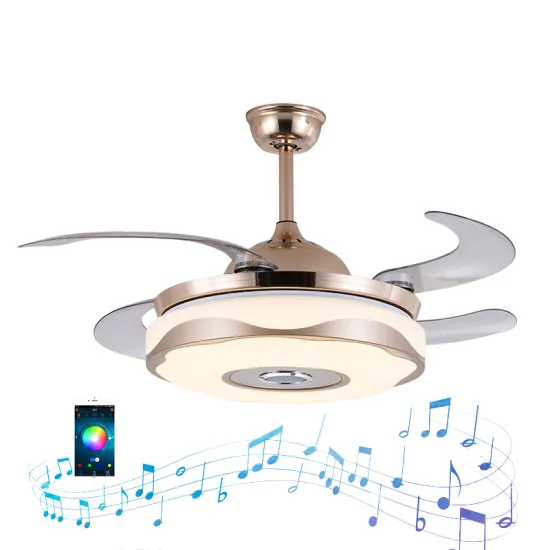 Luxury LED Ceiling Fan with BT Speaker and Reversible Copper Motor