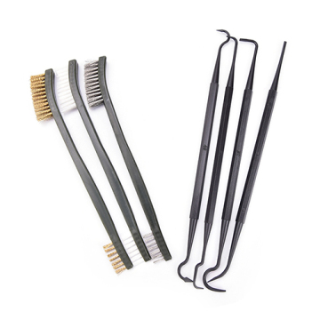 Universal Hunting &amp; Tactical Cleaning Kit - 3 staaldraadborstels en 4 nylon picks
