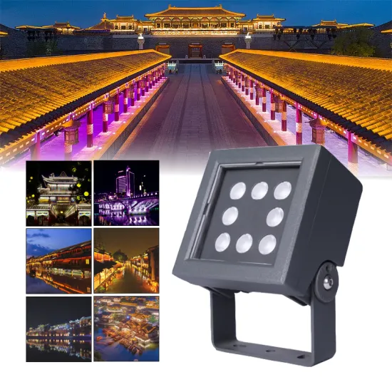 DTLT 18W 8pcs LED Beads Outdoor Square IP66 Waterproof DMX Stage Light Flood Light RGBW 4 in 1
