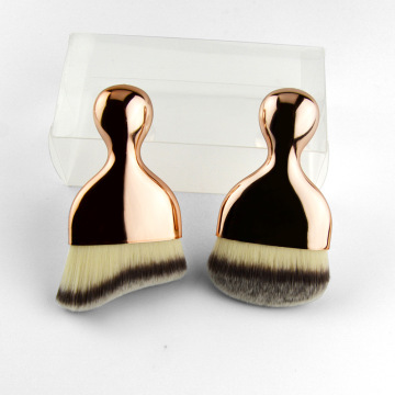 Vegan S-Shape Short Makeup Brush for Foundation, Blush, and Loose Powder