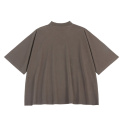 260gsm Black Brown Brown Camiseta de gola grossa marrom-marrom