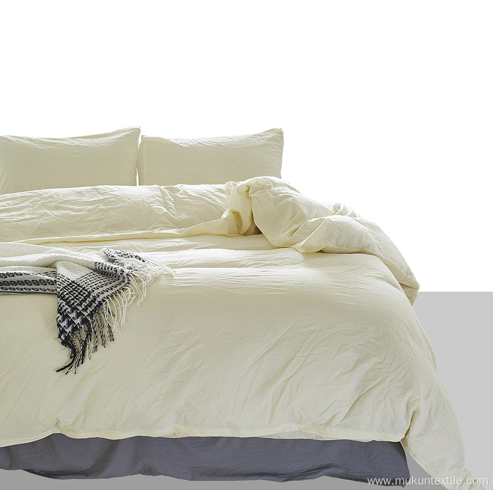Wholesale washed cotton line sheets bedding set