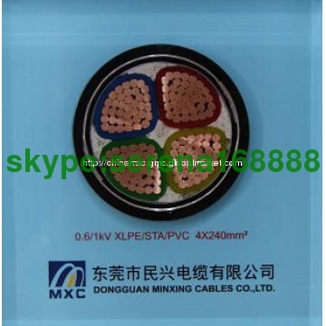 YJV22 STA CABLE Steel tape armoured CU/XLPE/STA/PVC 4*240 POWER CABLE